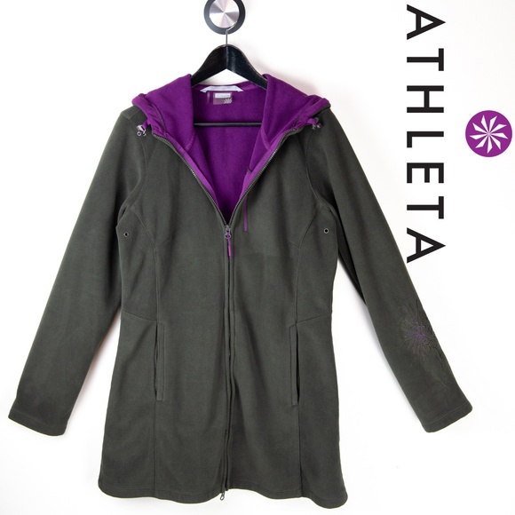 Athleta Jackets & Blazers - Athleta Swara Fleece Embroidered Jacket Large